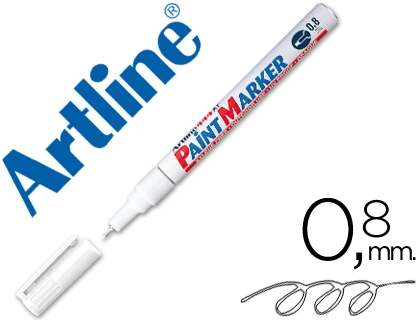 [17844] Rotulador artline marcador permanente ek-444 xf blanco punta redonda 0.8 mm metal caucho y plastico