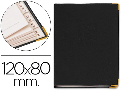 [17814] Listin telefonico q-connect tapa flexible con cantonera dorada 120x80 mm
