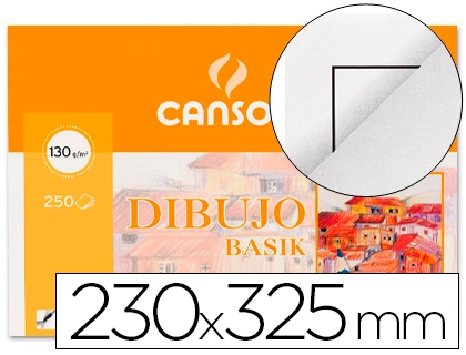 Papel dibujo basik 23x32.5 cm 130 gr con recuadro