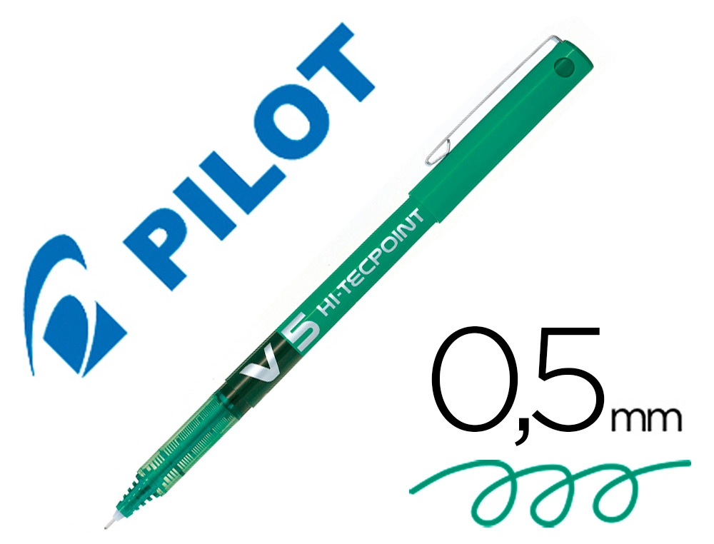 [15450] Rotulador pilot punta aguja v-5 verde 0.5 mm