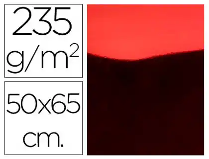 Cartulina liderpapel 50x65 cm 235g/m2 metalizada rojo