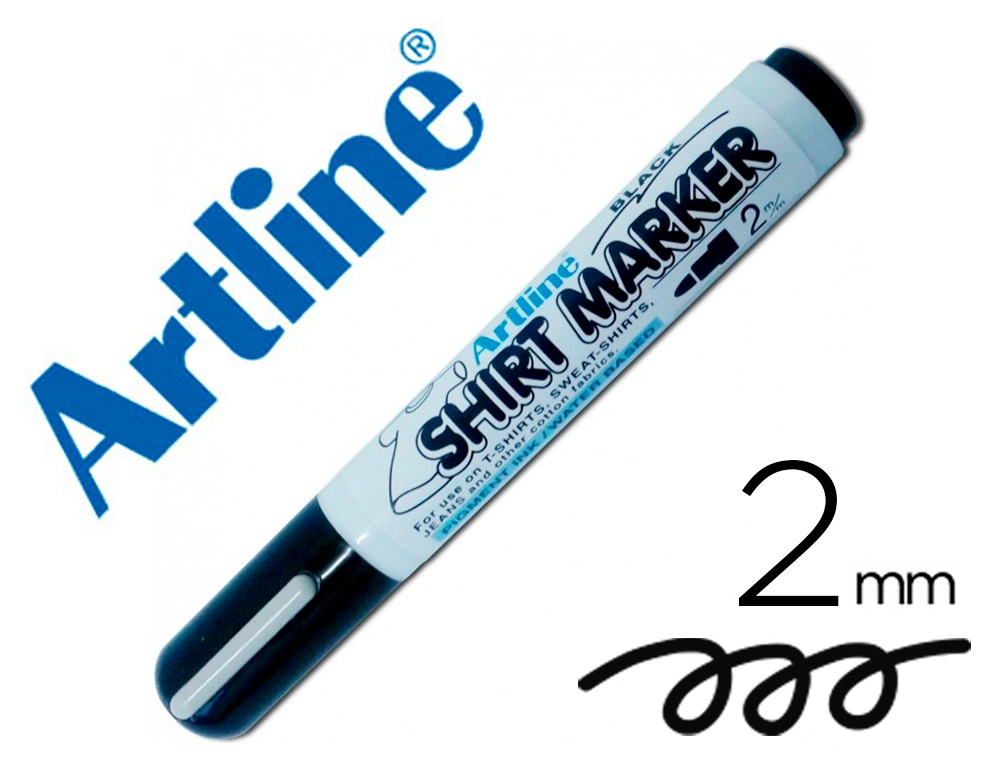 [15045] Rotulador artline camiseta ekt-2 negro punta redonda 2 mm para uso en camisetas