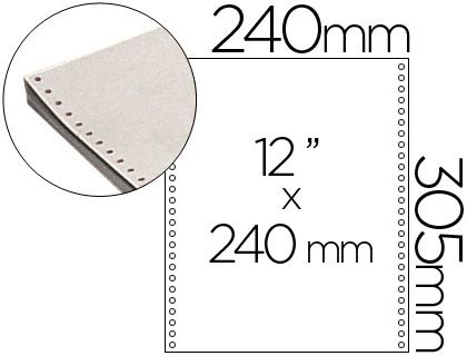 [13517] Papel continuo 240x12 blanco caja de 2500 hojas