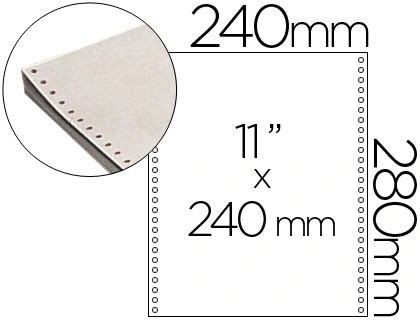 [13516] Papel continuo 240x11 blanco 3 hojas caja de 1000 juegos