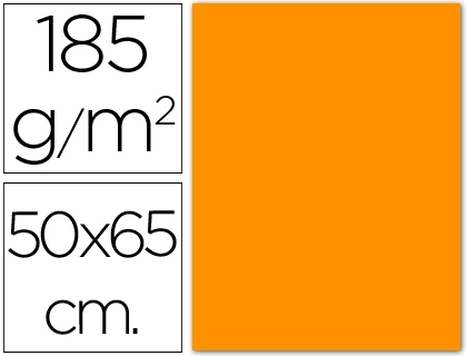 Cartulina guarro naranja 50x65 cm 185 gr