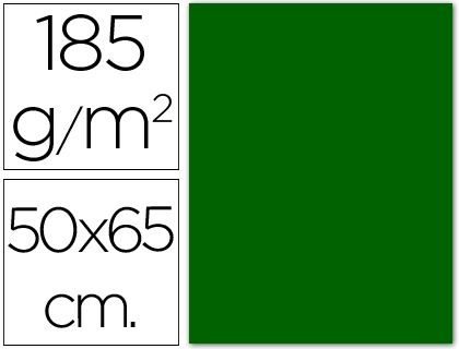 Cartulina guarro verde billar 50x65 cm 185 gr