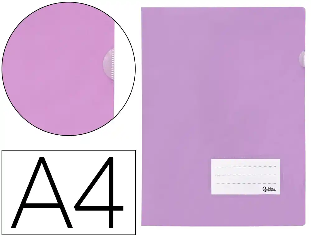 Carpeta liderpapel dossier a4 uñero con tarjetero y solapa lavanda opaco