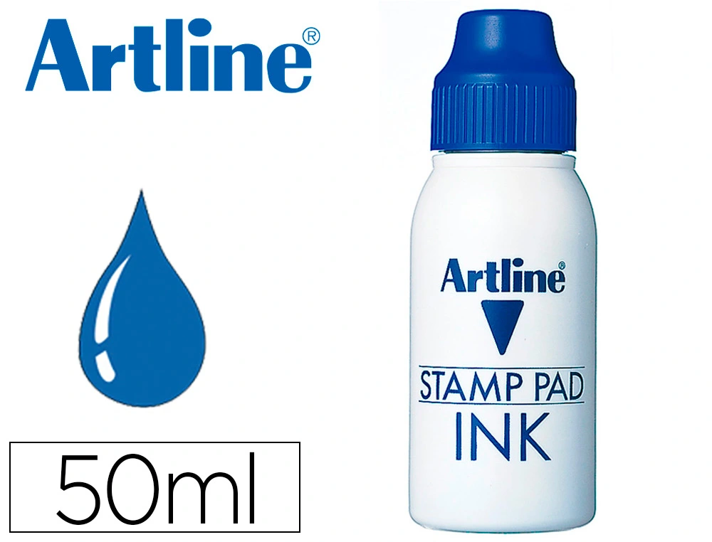 [11006] Tinta tampon artline azul bote 50 cc