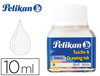 [10722] Tinta china pelikan blanco bote de 10 ml