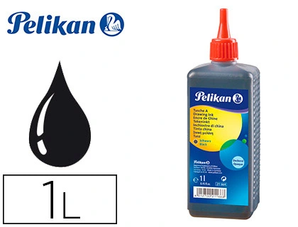 [8007] Tinta china pelikan negra bote 1 litro