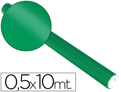 [5662] Papel metalizado verde rollo continuo de 0,5 x 10 m