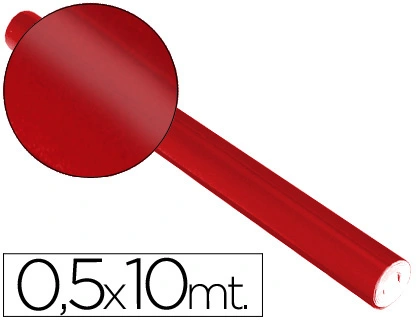 [5661] Papel metalizado rojo rollo continuo de 0,5 x 10 m