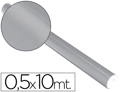 [5660] Papel metalizado plata rollo continuo de 0,5 x 10 m