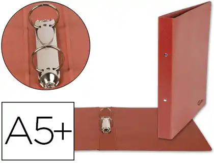 Carpeta de 2 anillas 25mm redondas liderpapel cuarto carton cuero