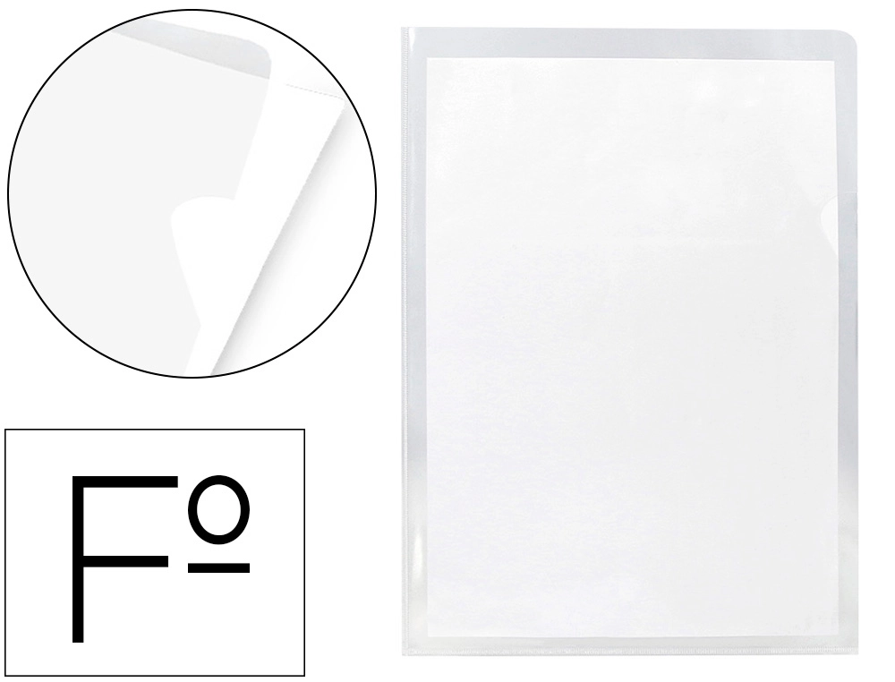 Carpeta dossier uñero plastico q-connect folio 180 mc transparente