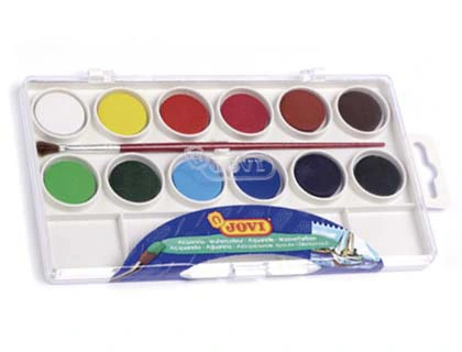 Acuarela jovi 12 colores con pincel estuche de plastico