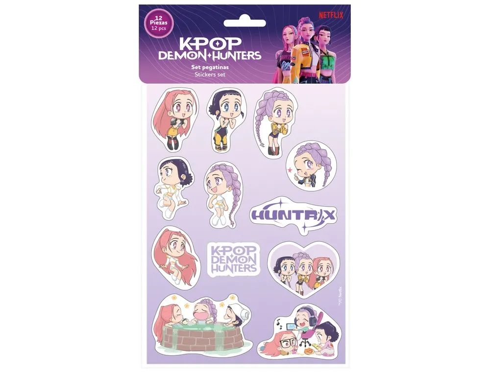 Set pegatinas safta k-pop demon hunters chibi stationery