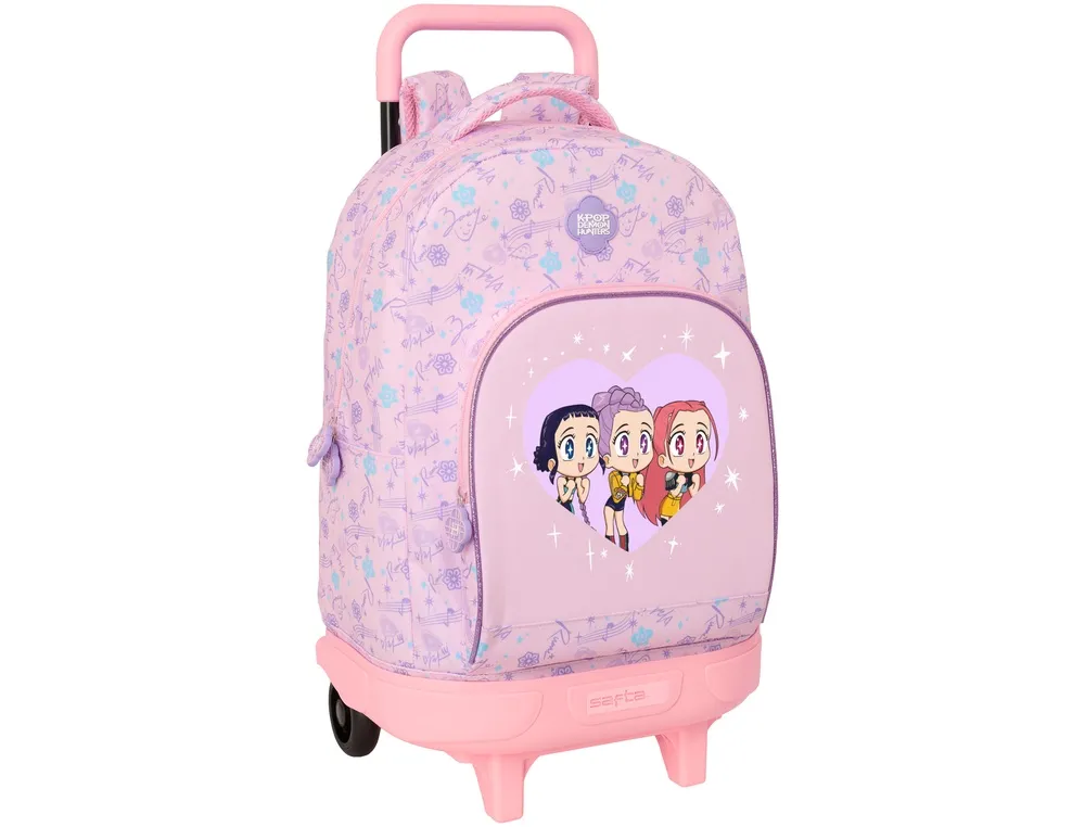 Mochila safta grande con ruedas compact extraible k-pop demon hunters chibi 450x330x220 mm