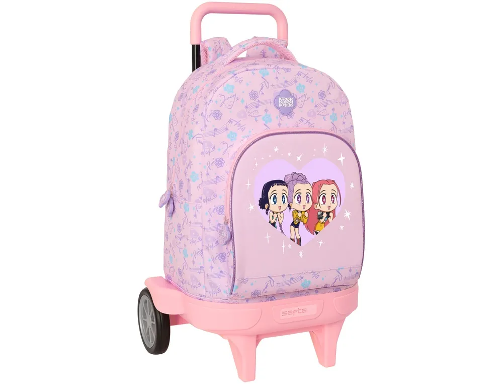 Mochila safta grande con ruedas compact evolution extraible k-pop demon hunters chibi 450x330x220 mm