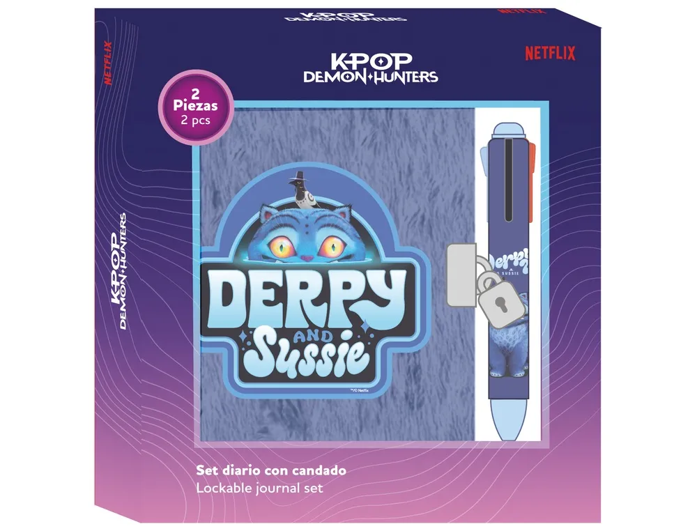 Diario con candado safta k-pop demon hunters derpy stationery